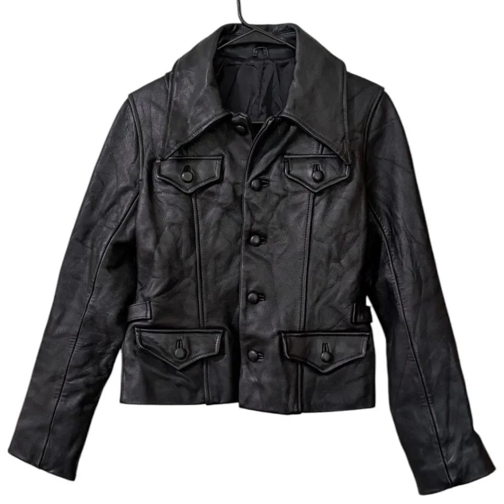 RARE VTG Ozone Community Tokyo Leather Biker Jacket Grunge Punk Streetwear Y2K